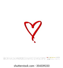 Hand drawn heart illustration - vector