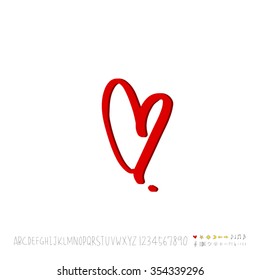 Hand drawn heart illustration - vector