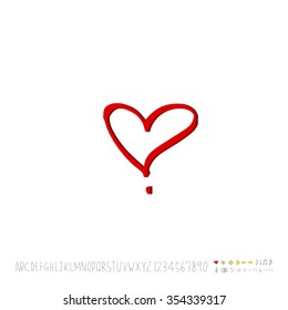 Hand drawn heart illustration - vector