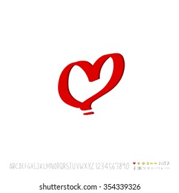 Hand drawn heart illustration - vector