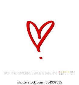 Hand drawn heart illustration - vector