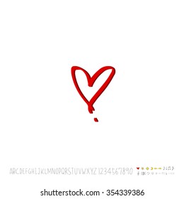 Hand drawn heart illustration - vector