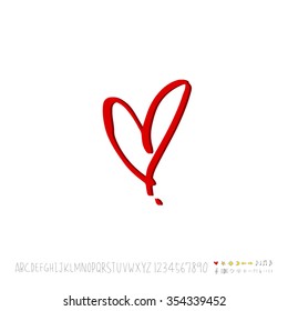 Hand drawn heart illustration - vector