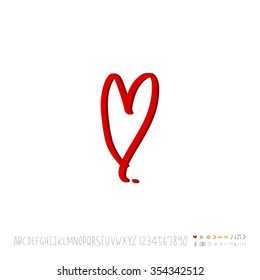 Hand drawn heart illustration - vector