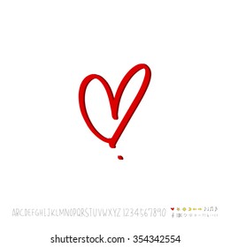 Hand drawn heart illustration - vector