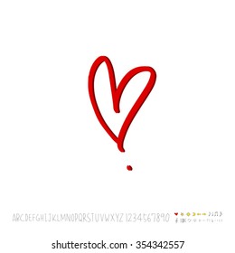 Hand drawn heart illustration - vector