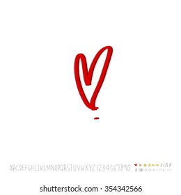 Hand drawn heart illustration - vector