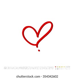 Hand drawn heart illustration - vector