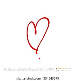 Hand drawn heart illustration - vector