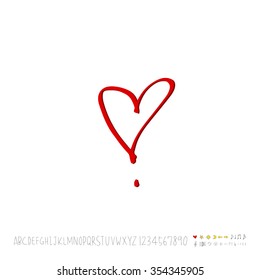 Hand drawn heart illustration - vector