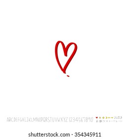Hand drawn heart illustration - vector