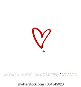 Hand drawn heart illustration - vector