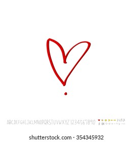 Hand drawn heart illustration - vector