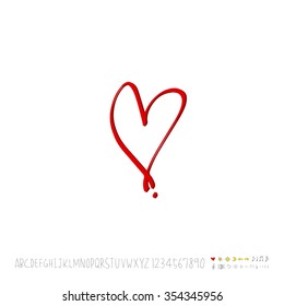 Hand drawn heart illustration - vector