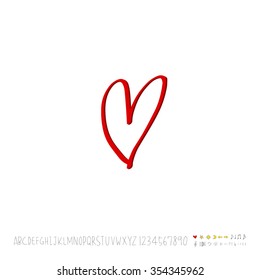 Hand drawn heart illustration - vector
