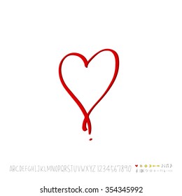 Hand drawn heart illustration - vector