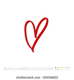 Hand drawn heart illustration - vector
