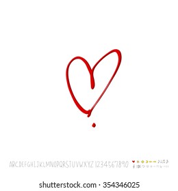 Hand drawn heart illustration - vector
