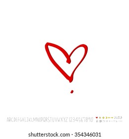 Hand drawn heart illustration - vector