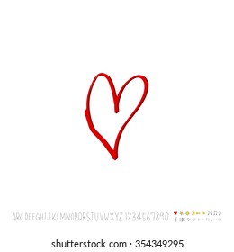 Hand drawn heart illustration - vector