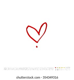 Hand drawn heart illustration - vector