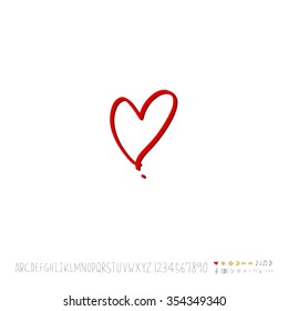 Hand drawn heart illustration - vector
