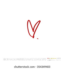 Hand drawn heart illustration - vector