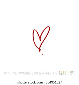 Hand drawn heart illustration - vector