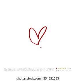 Hand drawn heart illustration - vector