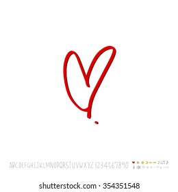 Hand drawn heart illustration - vector