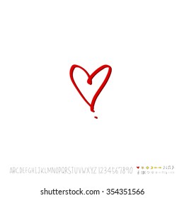 Hand drawn heart illustration - vector