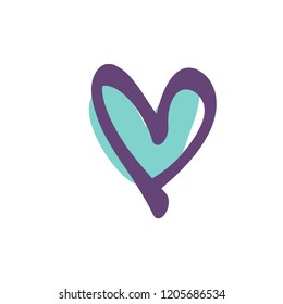 Hand drawn heart. Ink brush design element for love story, greeting card, invitation, wedding, St. Valentine's day