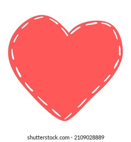 Hand drawn heart isolated on white background. Decorative doodle sketch illustration. Abstract vector element.