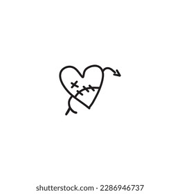 Hand drawn heart isolated on white background,vector illustration eps10