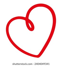 Hand drawn heart. Isolated on a white background. Vector graphic.