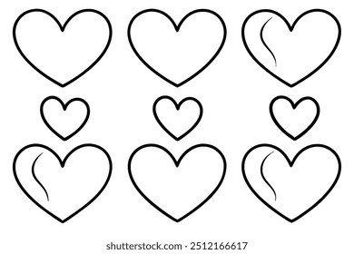 Hand Drawn Heart Line Art for Modern Decor