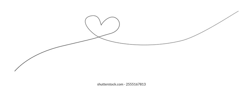 Hand drawn heart line art banner. Hand drawn heart line icon variations