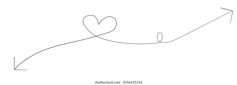 Hand drawn heart line art banner. Hand drawn heart line icon variations
