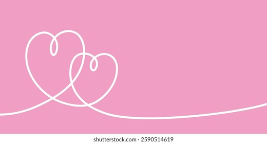 Hand drawn heart in line art style. Design for Valentine’s Day, Mother’s Day and Women’s Day. Vector illustration 