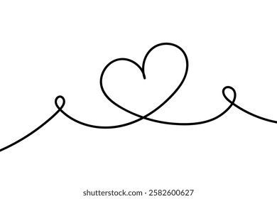 Hand drawn heart line scribble style