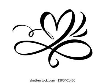 Vector Floral Calligraphy Element Flourish Divider Stock Vector ...