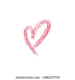 Hand drawn heart, love symbol doodle. 