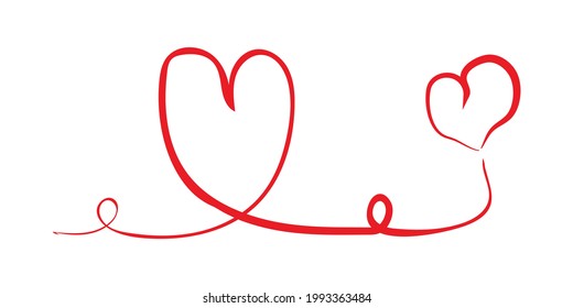 Hand drawn heart, love symbol, expressive shape. Vector illustration.