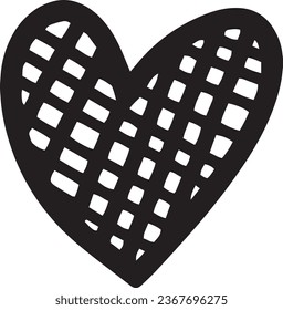 Hand drawn heart, love symbol, expressive shape. Vector illustration. line hand drawing. 