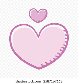 Hand drawn heart on white background. Valentines Day vector elements heart shapes love