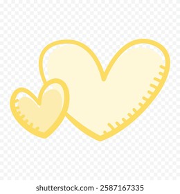 Hand drawn heart on white background. Valentines Day vector elements heart shapes love