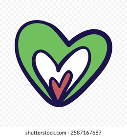 Hand drawn heart on white background. Valentines Day vector elements heart shapes love