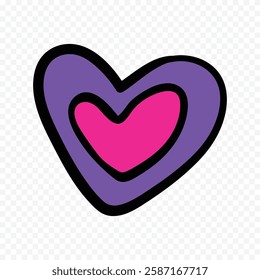Hand drawn heart on white background. Valentines Day vector elements heart shapes love