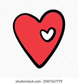 Hand drawn heart on white background. Valentines Day vector elements heart shapes love