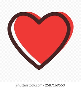 Hand drawn heart on white background. Valentines Day vector elements heart shapes love